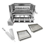 Churrasqueira Levante Grill 615 Inox+grelha Motor 4 Espetos