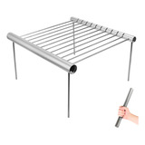 Churrasqueira Para Camping Grelha Inox Portátil 30cm Grill