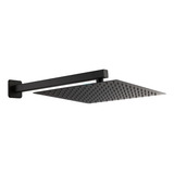 Chuveiro Ducha 20x20 Black Fosco Slim Inox Com Braço 40 Cm