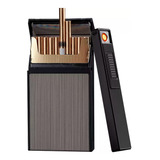 Cigarreira Porta Cigarros Longos Portátil Isqueiro Elétrico