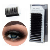 Cílios Nagaraku Premium Mix (7a15) Volume-russo - Fio A Fio Comprimento 7 Mm Cor Preto Espessura 0.1 Mm Tipo De Curvatura D