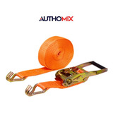 Cinta Catraca De Amarração Carga 1,5 T Authomix Cor Laranja