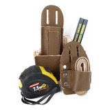 Cinto Cinturão Ferramentas Carpinteiro Couro + Lápis + Trena