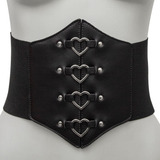 Cinto Corselet Coração Espartilho Underbust Gotico Elástico