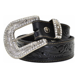 Cinto Country Feminino Fivela Ponteira Strass Brilho Oferta