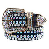 Cinto Country Feminino Pedra Strass Brilhante Fivela Grande