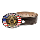 Cinto Couro E Fivela American Longhorn Country Peao Cowboy