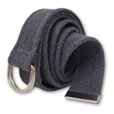 Cinto De Lona Com Fivela Meia Argola Cor Chumbo Tamanho 145