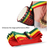 Cinto De Tambor De Mão Africano Portátil Tricolor Djembe Sho