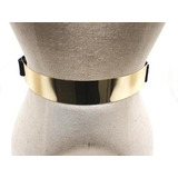 Cinto Faixa Elástico Placa Dourado Vestido