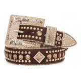 Cinto Feminino Country Strass Pedras Fivela Pelo Brilho Boho