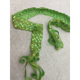 Cinto Feminino Faixa Trançada Cor Verde + Paetês