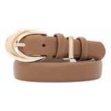 Cinto Feminino Fivela Dourada Estiloso Couro Sintético Moda