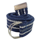 Cinto Hipica Lona Masculino Argola Cor Marinho Tamanho 115