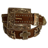 Cinto Importado Pedraria/strass Master Caramelo 1050