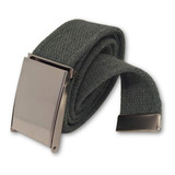 Cinto Masculino Lona Militar Fivela Preto Escovado