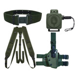 Cinto Na + Kit Suspensório Bolso + Coldre Robocop + Fiel Eb