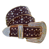 Cinto Plus Size Country Feminino Pedras Strass Fivela Grande