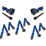 Cinto Segurança Fusca Kit 5 Bancos Azul Retrátil 3 Pontos