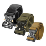 Cinto Tático Com Fivela De Engate Rápido Militar Camping Cor Preto Desenho Do Tecido Liso Tamanho 125