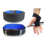 Cinturão Couro + Fita Strap Par Agachamento Powerlifit