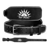 Cinturão De Couro Academia Crossfit Agachamento Fit Promoção