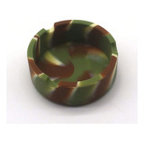 Cinzeiro De Silicone Redondo De Mesa Pequeno Cor Verde