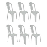 Cj 6 Cadeiras Plástico S/braçobúzios79cmalt Tramontina 154kg