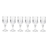 Cj 6 Tacas P/licor De Vidro Diamante 60ml - Lyor