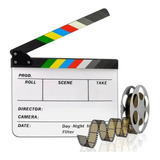 Claquete Cinema Filme Profissional Acrílico Colorida 24x30cm