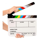 Claquete De Cinema Profissional Acrílico Com Imã 30x24,5 Cm