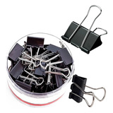 Clips Prendedor Papel Grampo Binder 25mm 48un Até 100 Folhas