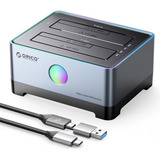 Clonador De Disco Dock Usb C Orico Rgb 3.5 De 2 Compartimentos