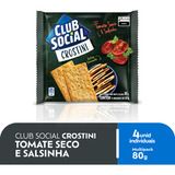 Club Social Biscoito Crostini Sabor Tomate Seco E Salsinha 80g Pack 4 Unidades