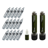 Co2 12g Kit 15un Recarga C11 + 400 Esferas Aço 6.0mm + Óleo