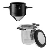 Coador + Infusor Cafe Cha Individual Filtro Cozinha Aço Inox