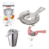 Coador Strainer De Gelo Aço Inox Profissional Bebidas Barman
