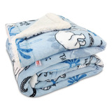 Coberdrom Edredom Solteiro Infantil Aveludado Flannel Sherpa Desenho Do Tecido Dinossauro