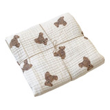 Cobertor De Musselina De Gaze De 2 Camadas Bear Print Air Co