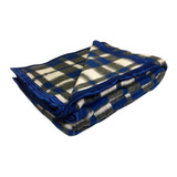 Cobertor Guaratinguetá Boa Noite Casal Cor Azul Royal Com Design Xadrez De 2.2m X 1.8m