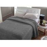 Cobertor King Lk7 Coberta Jolitex Alto Padrão Luxo 2,30x2,50 Cor Cinza Desenho Do Tecido Florido
