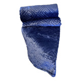 Cobertor Manta Flannel Embossed King Queen Luxo 2,20x2,40 Cor Azul-marinho