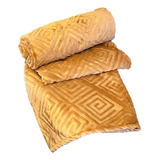 Cobertor Manta Flannel Embossed King Queen Luxo 2,20x2,40 Cor Camurça