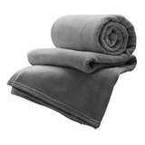 Cobertor Manta Soft 2 Corpos Cinza Lisa