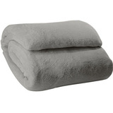Cobertor Microfibra 2 Corpos Cor Cinza Softy 2,0 X 1,80