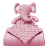 Cobertor Naninha Pipoquinha Elefante Mantinha Cheirinho Bebê Cor Elefante Pink Animais