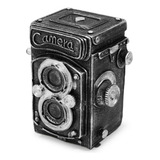 Cofre Câmera Fotográfica Antiga Portátil Retrô Realista 