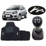 Coifa Manopla Câmbio Tapetes Ford Ka 2008-2014 Mod. Original
