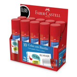 Cola Bastão 10g Faber Castell Caixa Com 10 Un.