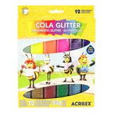 Cola Glitter Acrilex Cola Glitter 12 Cores
